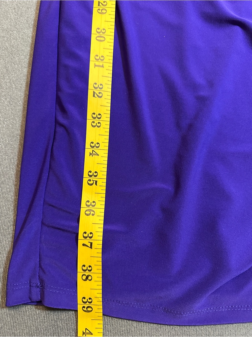Lauren Ralph Lauren Dress 8 Purple Ruched Draped V Neck 3/4 Sleeve Stretch - Picture 7 of 10